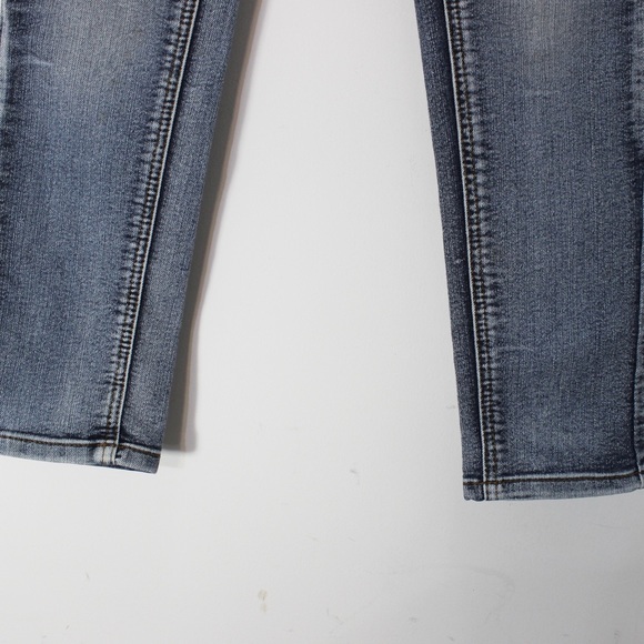 JUSTICE Distressed Bling Rhinestone Faded Blue Jeans 10R - Picture 9 of 10